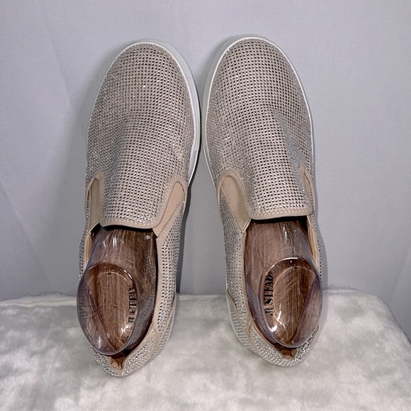 JUSTFAB Eloise Slip-on Low Top Bedazzled Rhinestone Sneaker Loafer - Women 11 - Picture 6 of 9